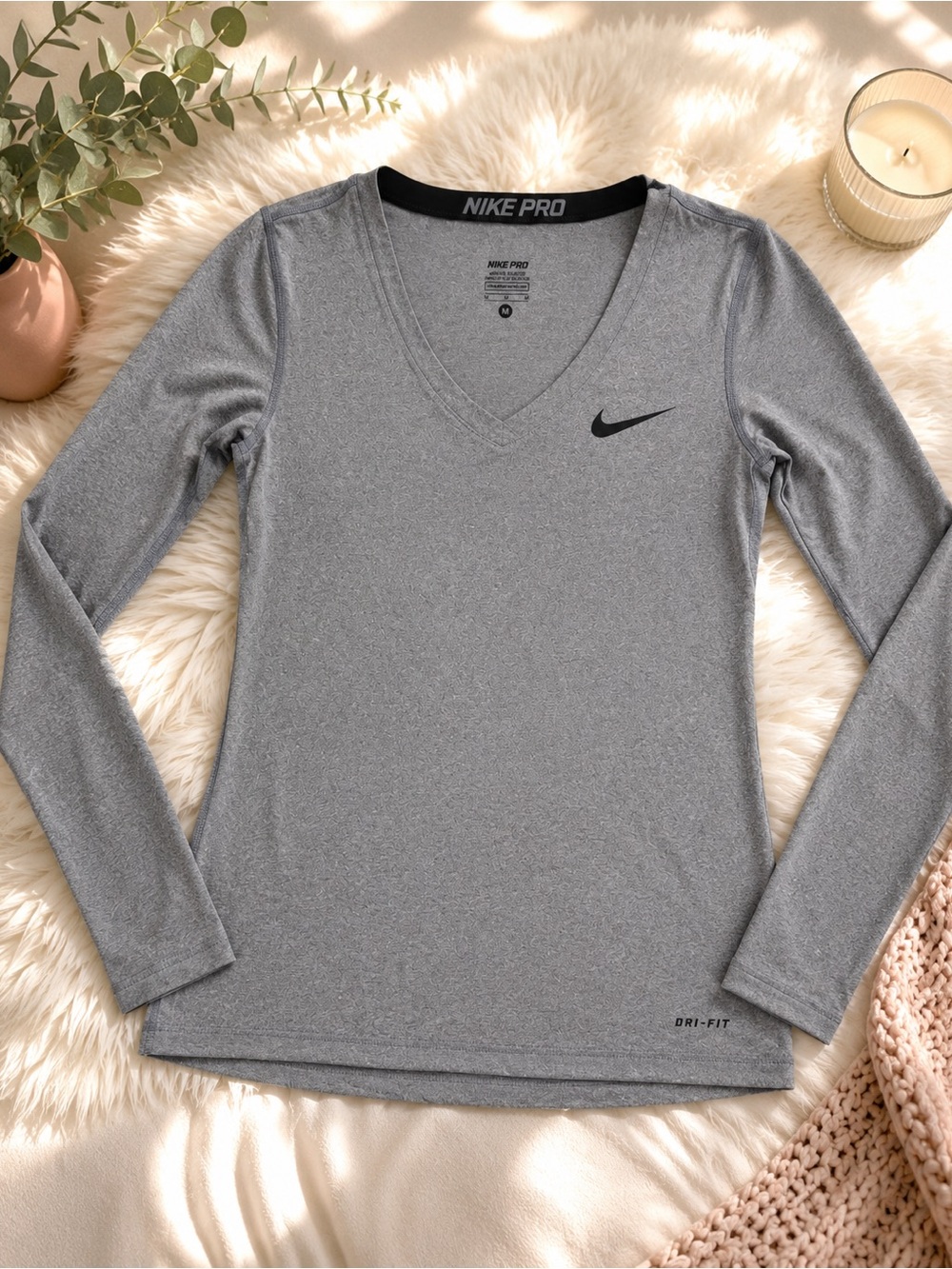 Nike Pro Womens charcoal shirt